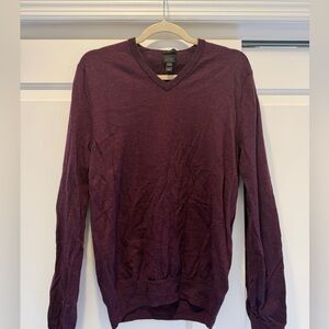 J. Crew Men's Deep Purple V-Neck Sweater